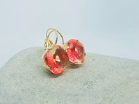 Orange Tourmaline Gradient Dangle Earrings in Gold 
