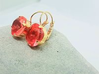 Orange Tourmaline Gradient Dangle Earrings in Gold 