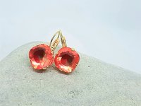 Orange Tourmaline Gradient Dangle Earrings in Gold 