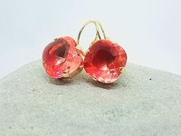 Orange Tourmaline Gradient Dangle Earrings in Gold 
