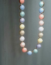 Pastel Pearl Necklace in Gold | Tennis Collet 60's Style Jewelry for Women
