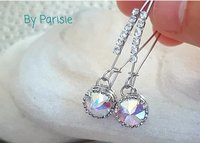 Aurora Borealis Rhinestone Threader Earrings