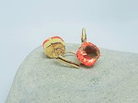 Orange Tourmaline Gradient Dangle Earrings in Gold 