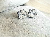 Clear Asscher Cut Crystal Earring Set in Antique Bronze | Christmas Gift