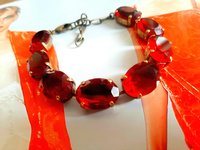 Ruby Oval Crystal Tennis Bracelet in Bronze | Christmas Gift