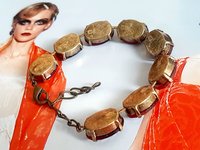 Ruby Oval Crystal Tennis Bracelet in Bronze | Christmas Gift