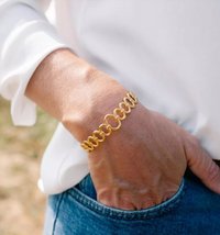 Stainless Steel Gold Geometric Cuff Bracelet