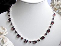 Burgundy Crystal Tennis Necklace | Anna Wintour Collet 