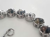 Art Deco Filigree Crystal Bracelet in Platinum Plated