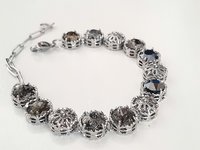 Art Deco Filigree Crystal Bracelet in Platinum Plated