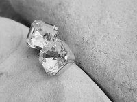 Crystal Clear Asscher Cut Stud Earrings in Silver