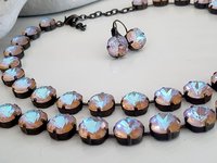 Brown Cappuccino Tennis Necklace in Antique Bronze