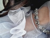 Art Deco Filigree Crystal Bracelet in Platinum Plated
