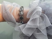 Art Deco Filigree Crystal Bracelet in Platinum Plated