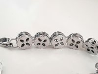 Art Deco Filigree Crystal Bracelet in Platinum Plated