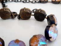 Brown Cappuccino Tennis Necklace in Antique Bronze