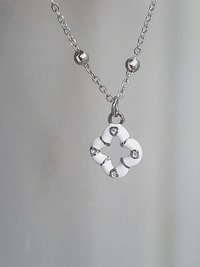 Enamel Clover Charm Necklace | Stainless Steel Chain Pendant
