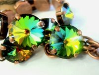 Medium Vitrail Rivoli Crystal Tennis Bracelet in Antique Copper