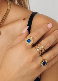 Stacking Adjustable Rings Set in Stainless Steel | Crystal Rings for Women Minimalist