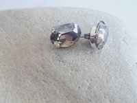Silver Shade Oval Stud Earrings in Silver Plated | Valentine's Day Gift for Partner