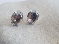 Silver Shade Oval Stud Earrings in Silver Plated | Valentine's Day Gift for Partner
