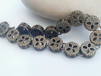 Antique Bronze Bracelet with Pacific Opal Crystals Art Deco Rhinestone Blue Bracelets, Women Unique Filigree Jewelry, Birthday Gift for Mum