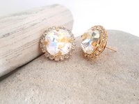 Gold Bridal Stud Earrings | Wedding Jewelry for Brides