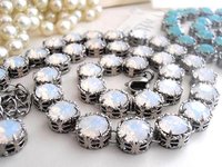 Art Deco Opalite Crystal Necklace: Vintage Bridal Choker