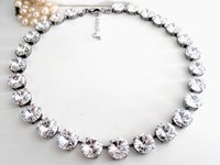 Crystal Double Strand Necklace: Anna Wintour Tennis Choker, Bridal Jewelry