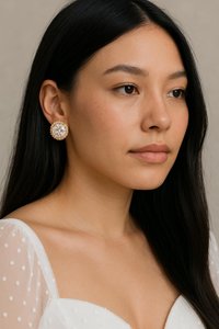 Gold Bridal Stud Earrings | Wedding Jewelry for Brides