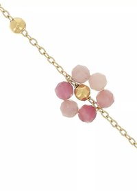 Stainless steel Charm Necklaces, Rhodochrosite Flower Stone Choker, Zircon Letter Pendant, Amethyst Beads Necklace, Layering Jewelry Gift