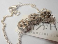 Ruby and Aurora Borealis Chain Bracelet Stainless Steel