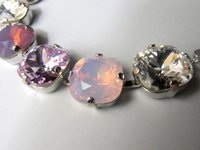 Purple Cushion Cut Bracelet / Crystal Cupchain 12mm 4470 / Tennis Bracelet / Rose/Cyclamen Opal Multicolors / Gift for her / Fashion