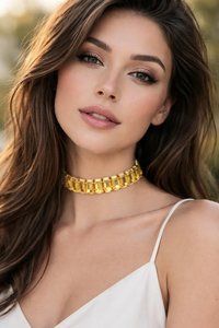 Topaz Crystal Choker Necklace | Statement Collar Wedding Jewelry