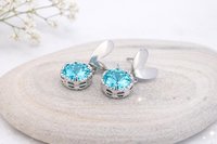 Flower Crystal Earrings | Ruby Red Rhinestone Dangle Earrings