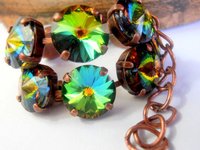 Medium Vitrail Rivoli Crystal Tennis Bracelet in Antique Copper