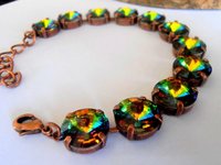 Medium Vitrail Rivoli Crystal Tennis Bracelet in Antique Copper
