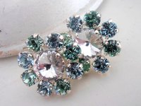 Pale Green Crystal.Stud Earrings | Statement Flower Earrings