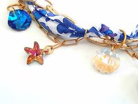 Charm Necklace with Swarovski Crystals | Colorful Festival Jewelry