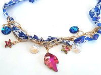 Charm Necklace with Swarovski Crystals | Colorful Festival Jewelry