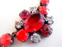 Red Multi Colors Crystal Tennis Necklace | Georgian Style Jewellery