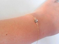 Minimalist Gold fill Beaded Chain Anklet, Foot Jewelry, Sandal Charm Bracelet, Crystal Summer Accessories