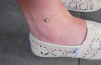 Minimalist Gold fill Beaded Chain Anklet, Foot Jewelry, Sandal Charm Bracelet, Crystal Summer Accessories