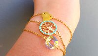 Minimalist Layered Gold Bracelet / Stacking Everyday Jewelry / Women's Gift / Dainty Chain / Birthday Gift