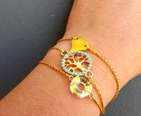 Minimalist Layered Gold Bracelet / Stacking Everyday Jewelry / Women's Gift / Dainty Chain / Birthday Gift