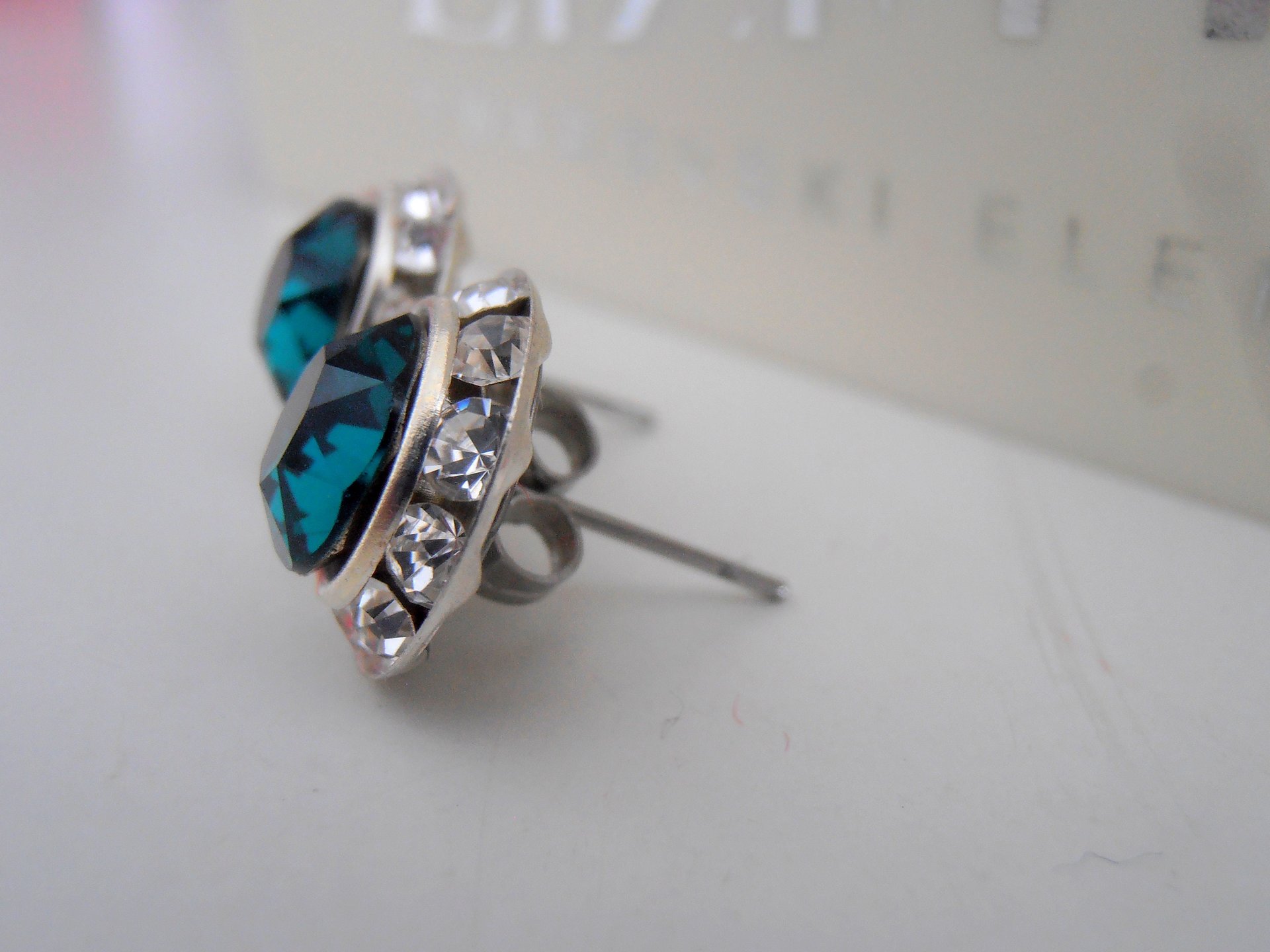 Emerald Green Halo Earrings | Crystal Studs | Wedding Day Jewelry