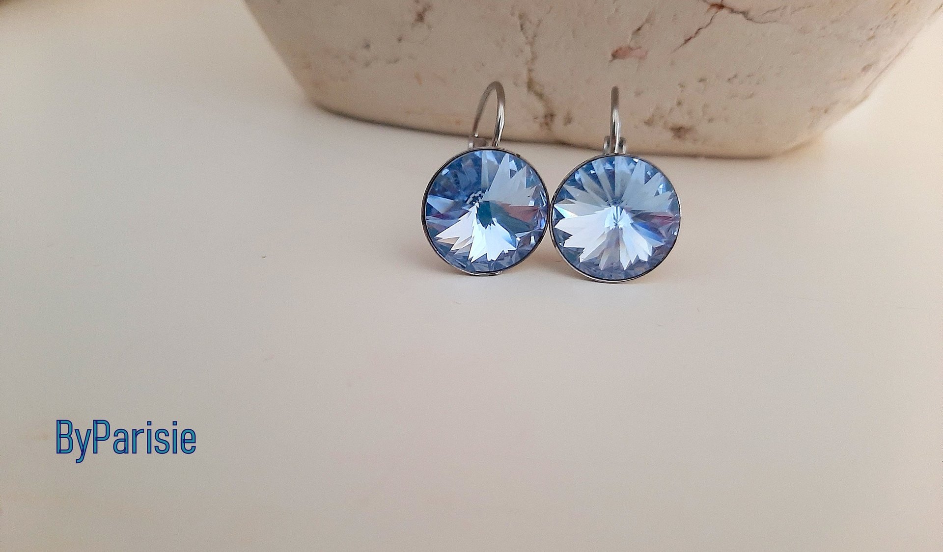 Pale Blue Rivoli Dangle Earrings | StainlesGirls Birthday Gift
