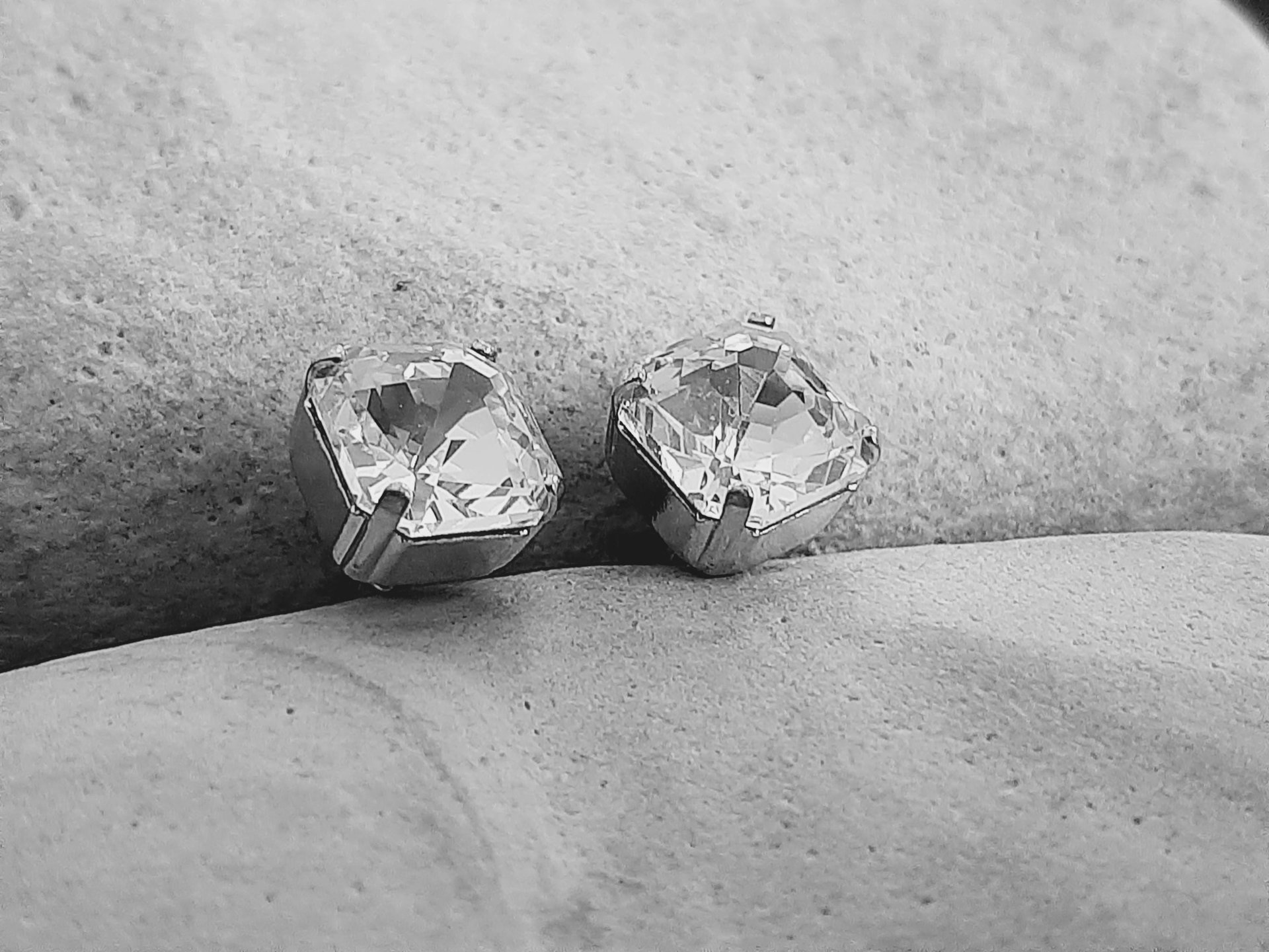 Crystal Clear Asscher Cut Stud Earrings in Silver
