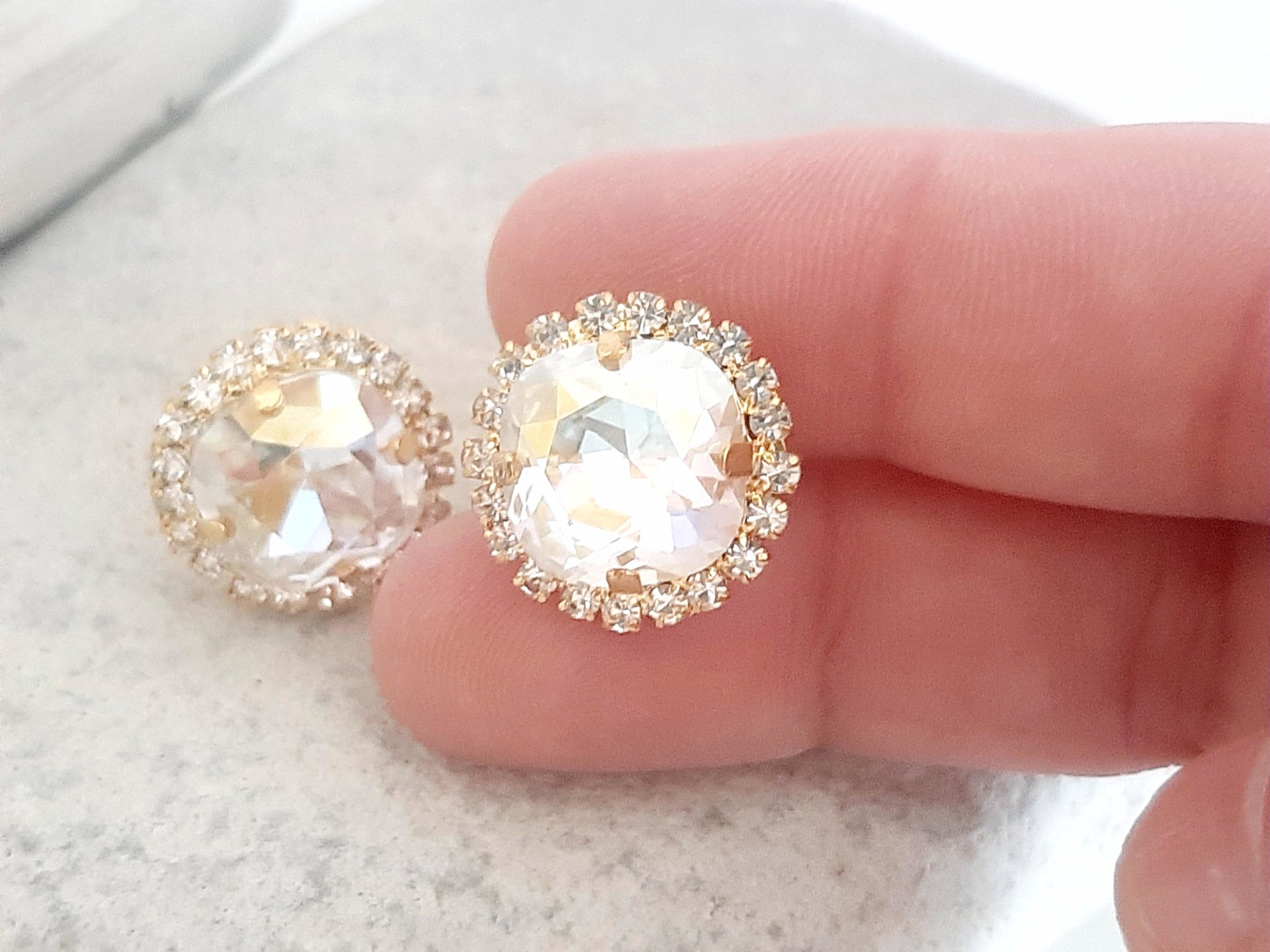 Gold Bridal Stud Earrings | Wedding Jewelry for Brides