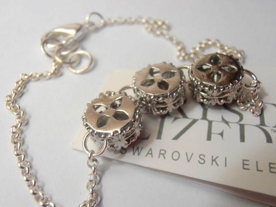 Ruby and Aurora Borealis Chain Bracelet Stainless Steel